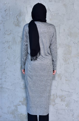 Bat Sleeve Long Tunic 7250-01 Gray 7250-01