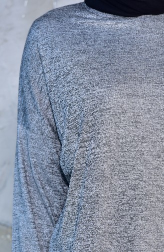 Yarasa Kol Uzun Tunik 7250-01 Gri