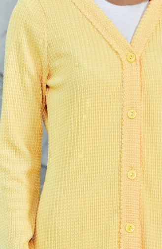 Gilet a Boutons 1053-04 Jaune 1053-04