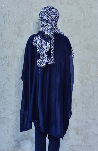 Knitwear Poncho 9004-03 Navy Blue 9004-03