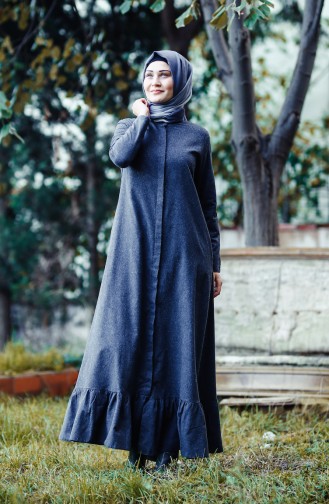 Dunkel-Grau Hijab Kleider 4501A-03