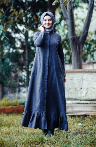 Dunkel-Grau Hijab Kleider 4501A-03