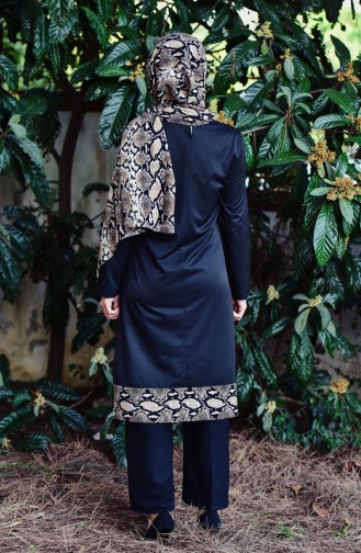 Shawl Snake Patterned Viscose Tunic 2464-01   Mink 2464-01