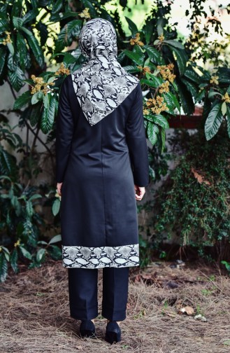 Şallı Yılan Desenli Viskon Tunik 2464-02 Gri