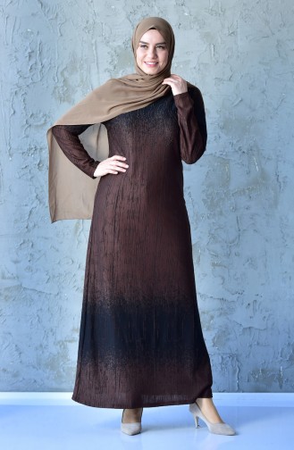 Braun Hijab Kleider 4888C-05