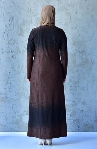Brown Hijab Dress 4888C-05