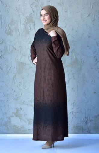 Brown Hijab Dress 4888C-05