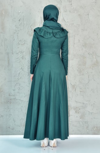 Emerald Green Hijab Dress 7203-01