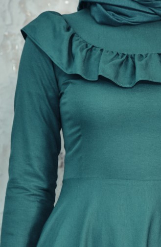 Emerald Green Hijab Dress 7203-01