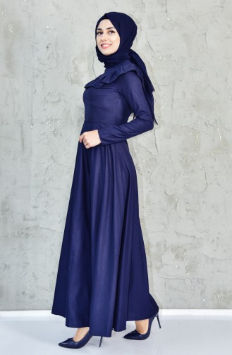 Dunkelblau Hijab Kleider 7203-03