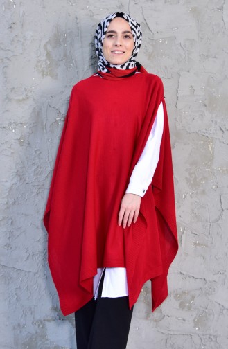 Poncho Tricot 2002-16 Rouge 2002-16