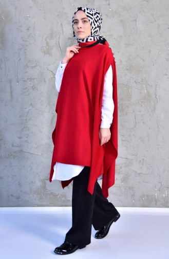 Knitwear Poncho 2002-16 Red 2002-16