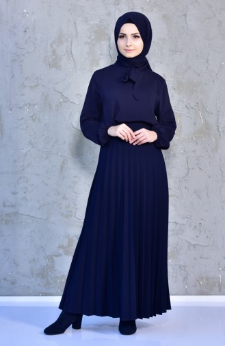 Pleated Skirt 3100-02 Navy 3100-02