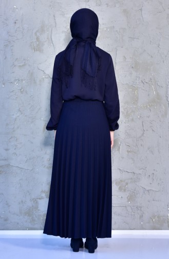 Pleated Skirt 3100-02 Navy 3100-02