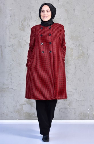 TUBANUR Pattern Fleece Cape 3038-02 Red 3038-02