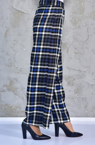 Plaid Pants  7214-02 Saks Black 7214-02