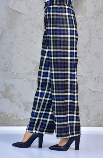 Plaid Pants  7214-02 Saks Black 7214-02