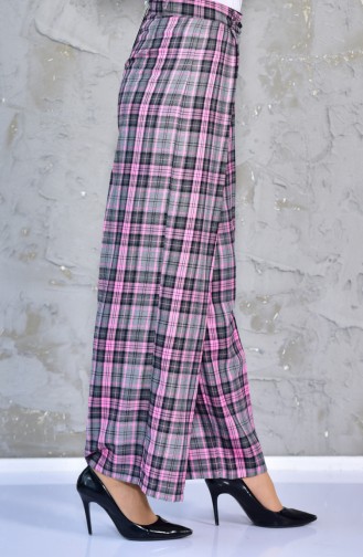 Plaid  Pants 7214A-01 Gray Pink 7214A-01