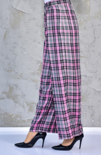 Plaid  Pants 7214A-01 Gray Pink 7214A-01