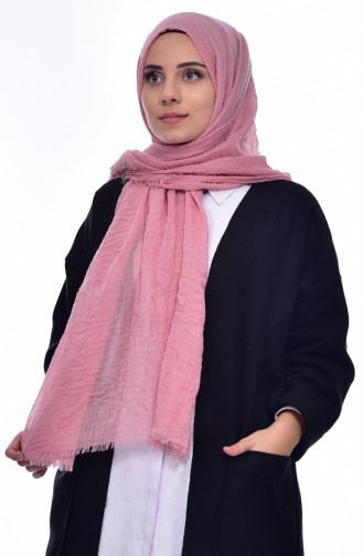 Kraşlı Bürümcük Şal 2105-04 Toz Pembe