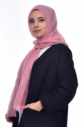 Kraşlı Bürümcük Şal 2105-04 Toz Pembe