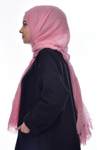 Kraşlı Bürümcük Şal 2105-04 Toz Pembe