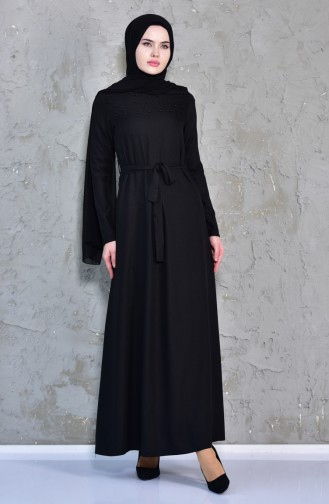 Pearl Belted Dress 5513-01 Black 5513-01
