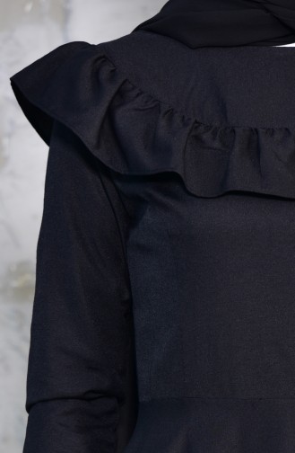 Ruffle Detail Dress 7203-06 Black 7203-06