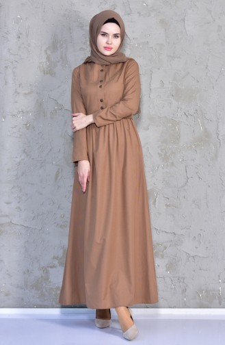 Robe Côtelée Sur le Devant 7273-18 Camel 7273-18