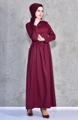 Front Ribbed Dress 7215-05 Plum 7215-05