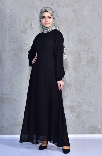 Schwarz Hijab Kleider 0007-01