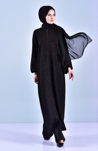 Abaya mit Pailette 4006-01 Schwarz 4006-01