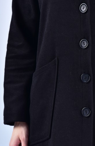معطف طويل أسود 2036-04