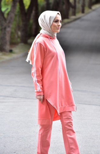 Hooded Tracksuit Suit 18061-04 Pomegranate flower 18061-04