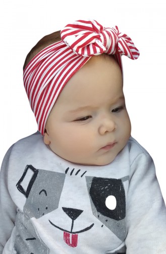 Bandana avec Noeud Pour Enfant BB002 Rouge Blanc 002