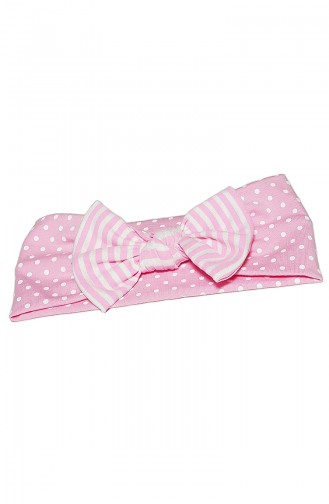 Bandana avec Noeud Pour Enfant BB007 Rose Blanc 007