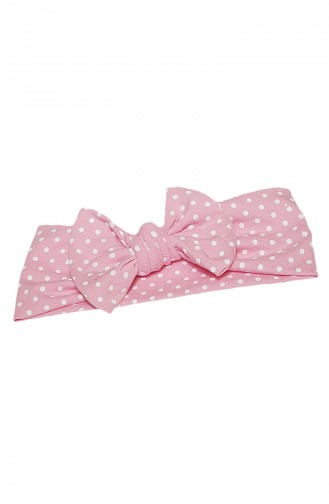 Bandana avec Noeud Pour Enfant BB008 Rose Blanc 008