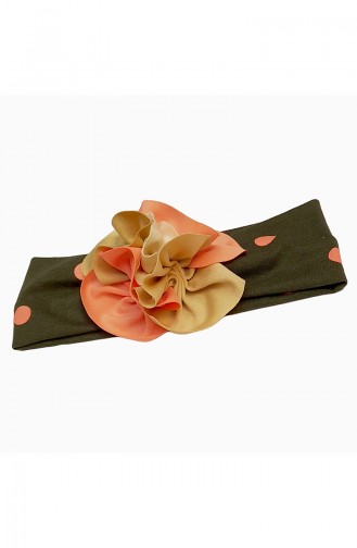 Bandana Avec Fleur Pour Enfant BB016 Khaki Saumon 016