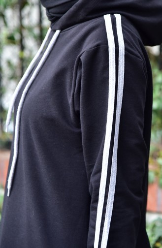 Hooded Tracksuit Suit 18061-20 Black Gray 18061-20