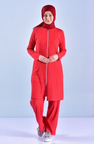 Strickjacke und Hose 2er Sets 3300-09 Rot 3300-09