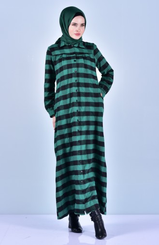 فستان كروهات بتصميم ازرا ر 1030-04 لون اخضر زُمردي 1030-04