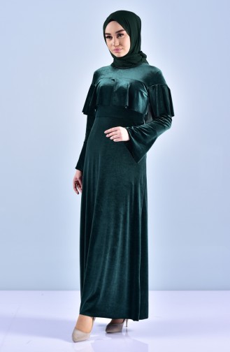 YNS Velvet Dress 4023-03 Green 4023-03
