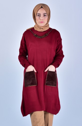 Tricot Necklace Tunic 2101-06 Claret Red 2101-06