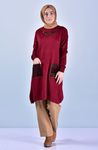 Tricot Necklace Tunic 2101-06 Claret Red 2101-06