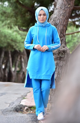 Hooded Tracksuit Suit 18061-03 Turquoise 18061-03