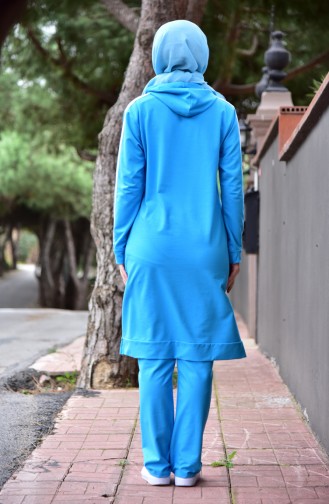 Hooded Tracksuit Suit 18061-03 Turquoise 18061-03