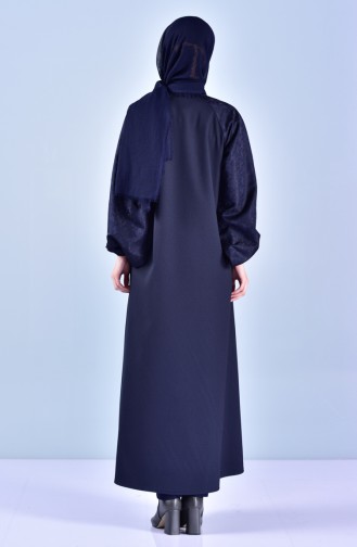 Abaya Jacquard 4008-01 Bleu Marine 40008-01