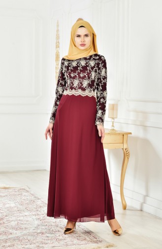 Lace Evening Dress 52488-16 Dark Bordeaux 52488-16