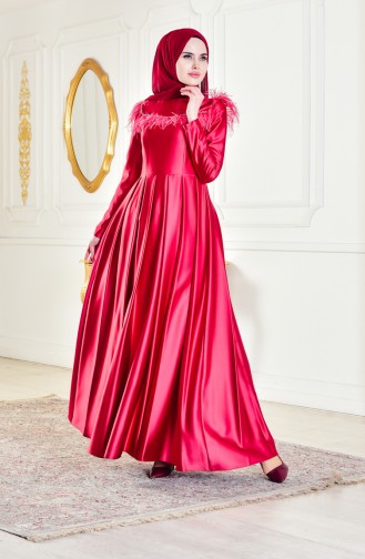 فستان بتصميم مُطبع باحجار لامعة 0381-01 لون ارجواني 0381-01