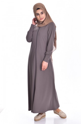 Abaya with Zipper 3042-13 Mink 3042-13
